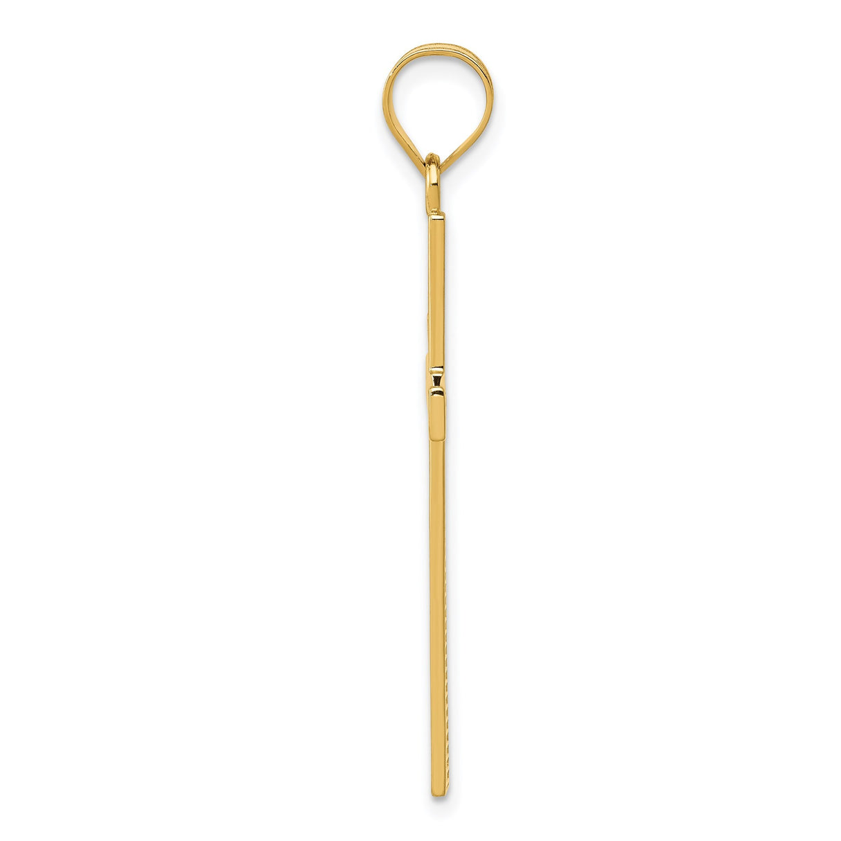 14k Yellow Gold Latin Cross Pendant with Textured Finish and Christ Figure