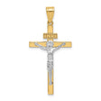 14k Multi-Tone Gold Crucifix Pendant with INRI Latin Cross for Men and Women