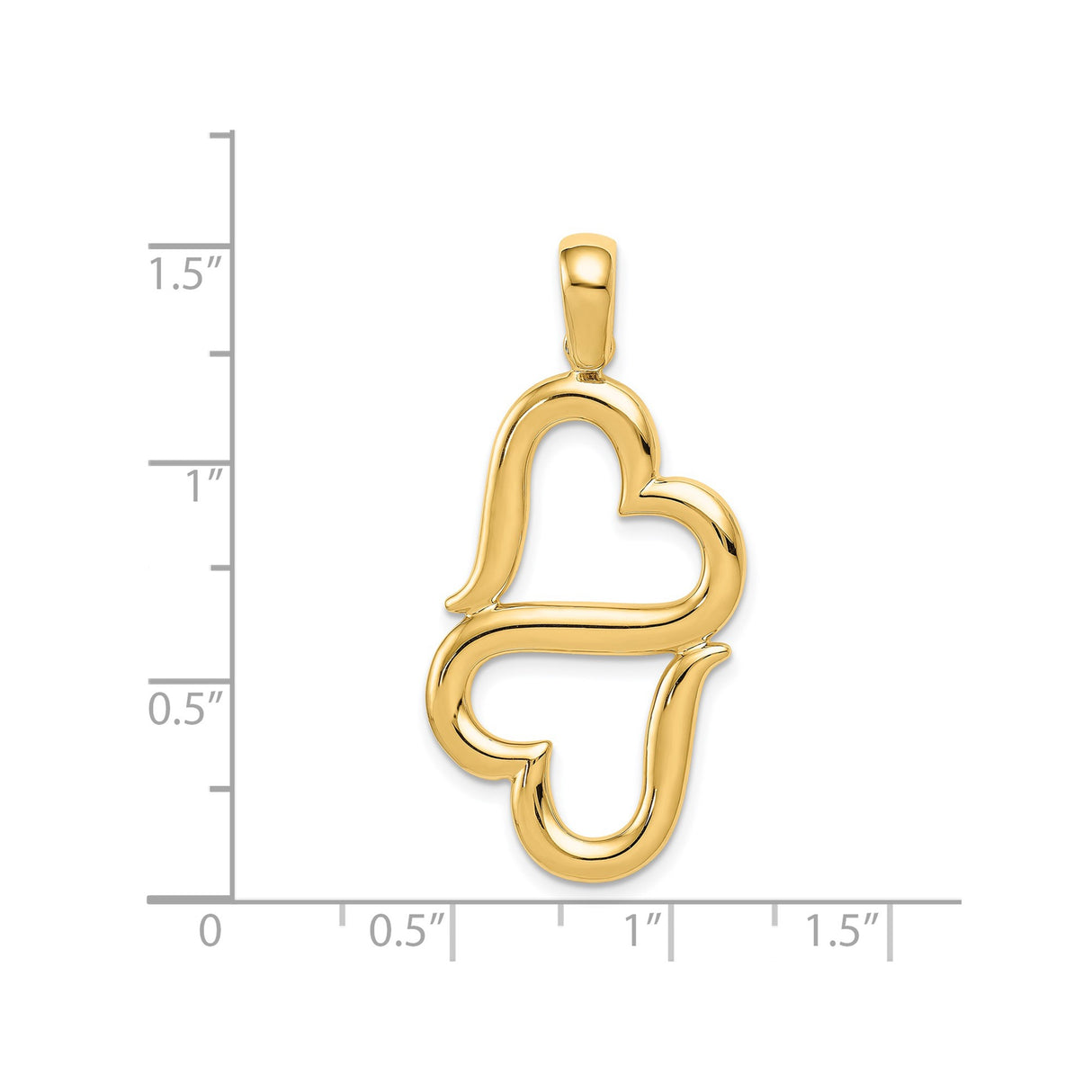 14k Yellow Gold Heart and Cross Pendant, Christian Faith Symbol Design for Women