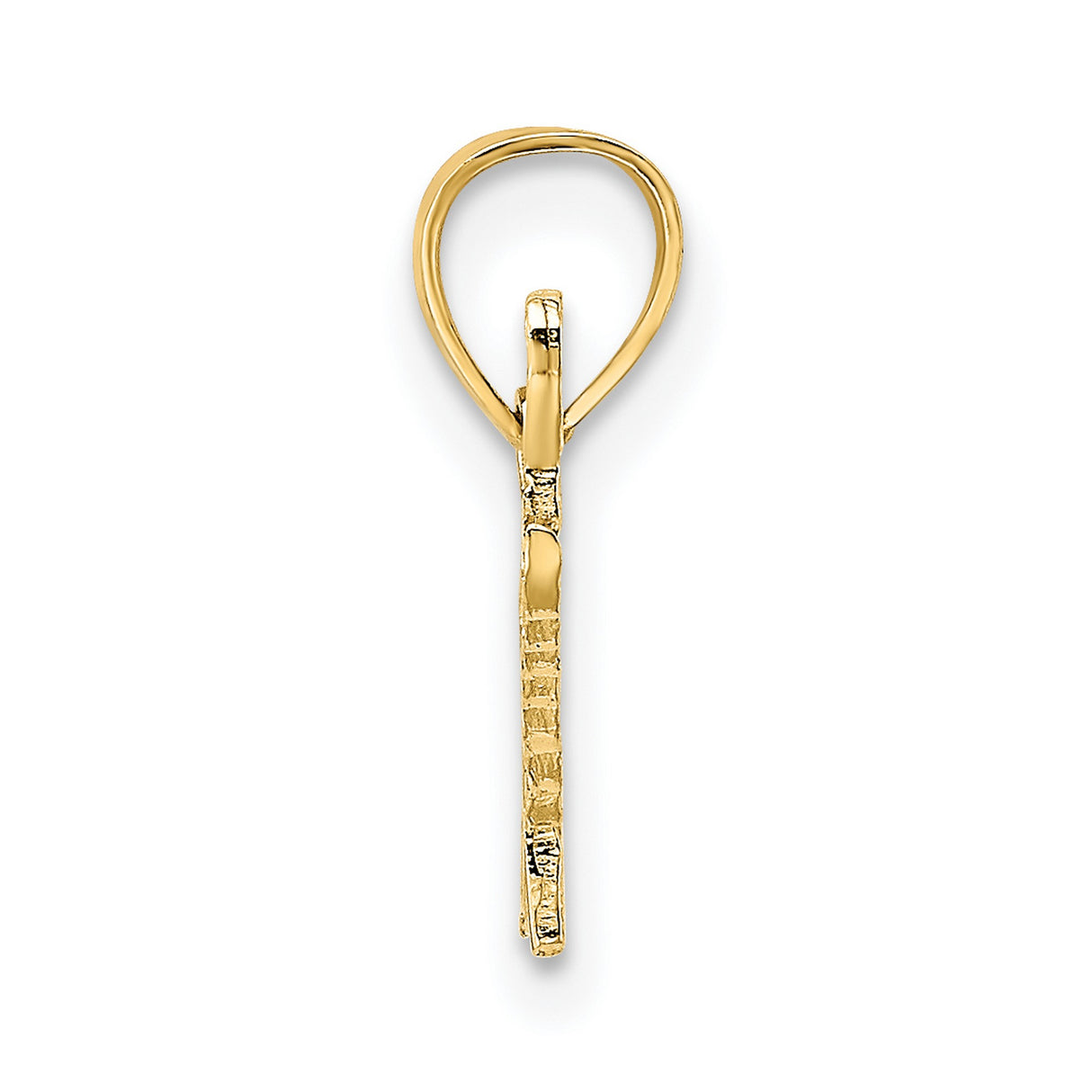 14k Yellow Gold Script Pendant, Cursive Letter Charm, Inspirational Affirmation Jewelry for Women