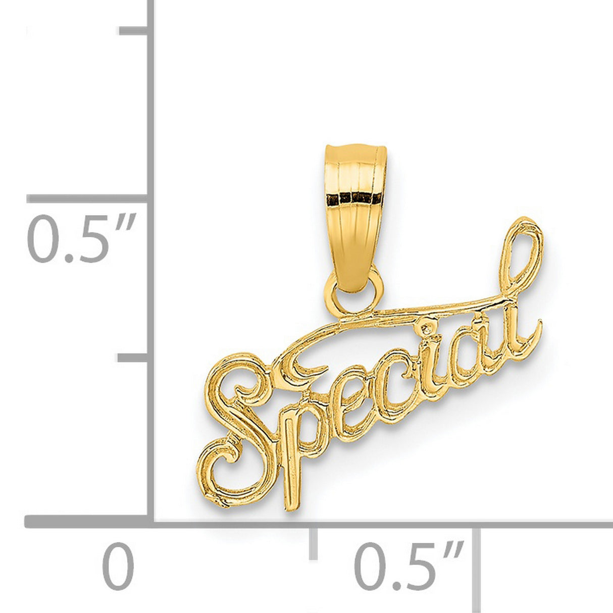 14k Yellow Gold Script Pendant, Cursive Letter Charm, Inspirational Affirmation Jewelry for Women