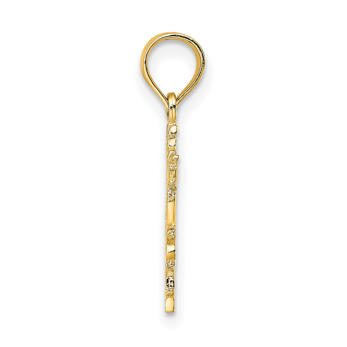 14k Yellow Gold Heart Pendant with Arrow He Loves Me Charm, Romantic Christian Jewelry