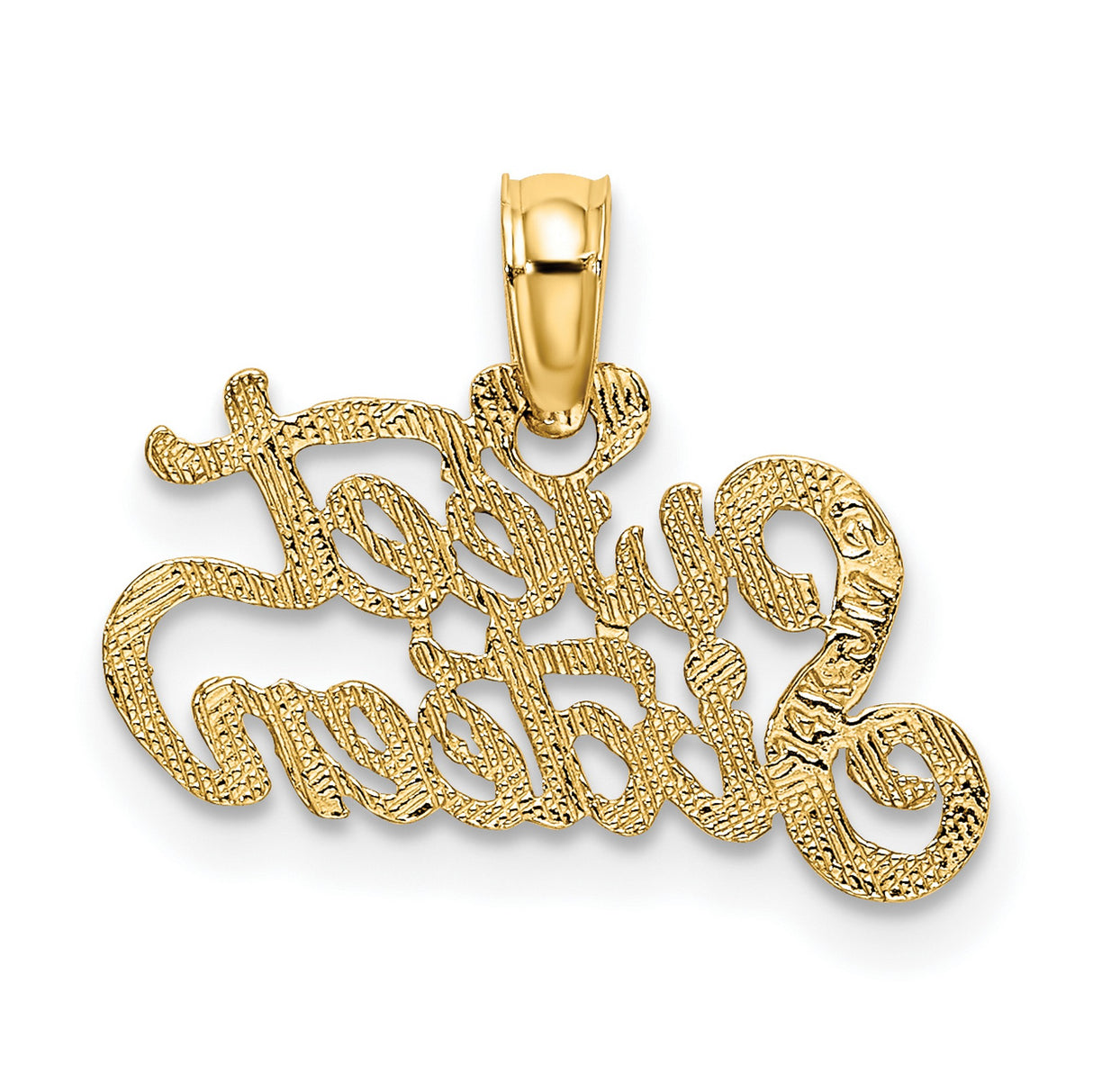14k Yellow Gold Sweet Sixteen Pendant, Script Lettering Charm for Teen Girls
