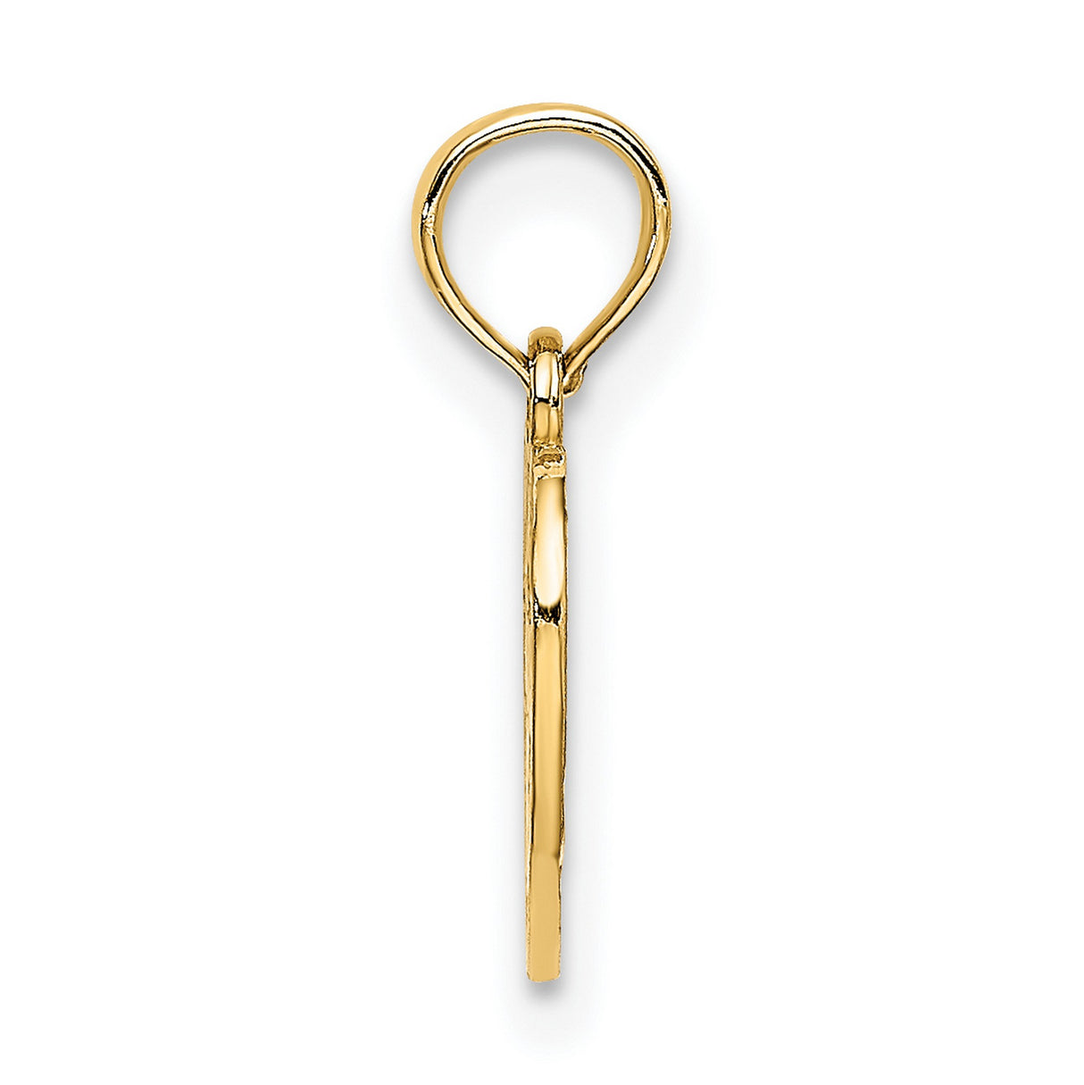 14k Yellow Gold Heart Pendant with Sweet 16 Script, Milestone Charm for Teen Girls