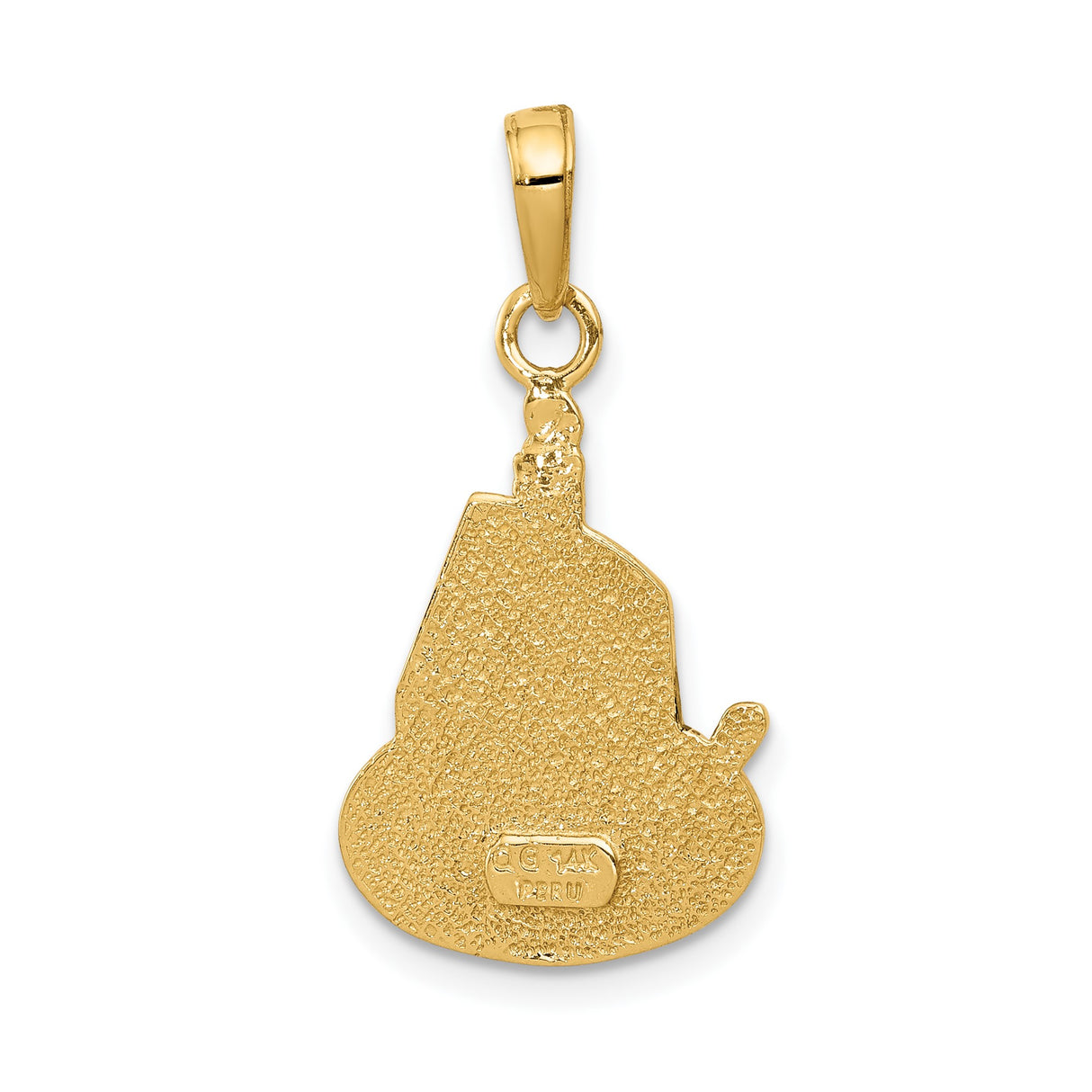 14k Yellow Gold Birthday Cake Slice Pendant with Candle and Fork Charm