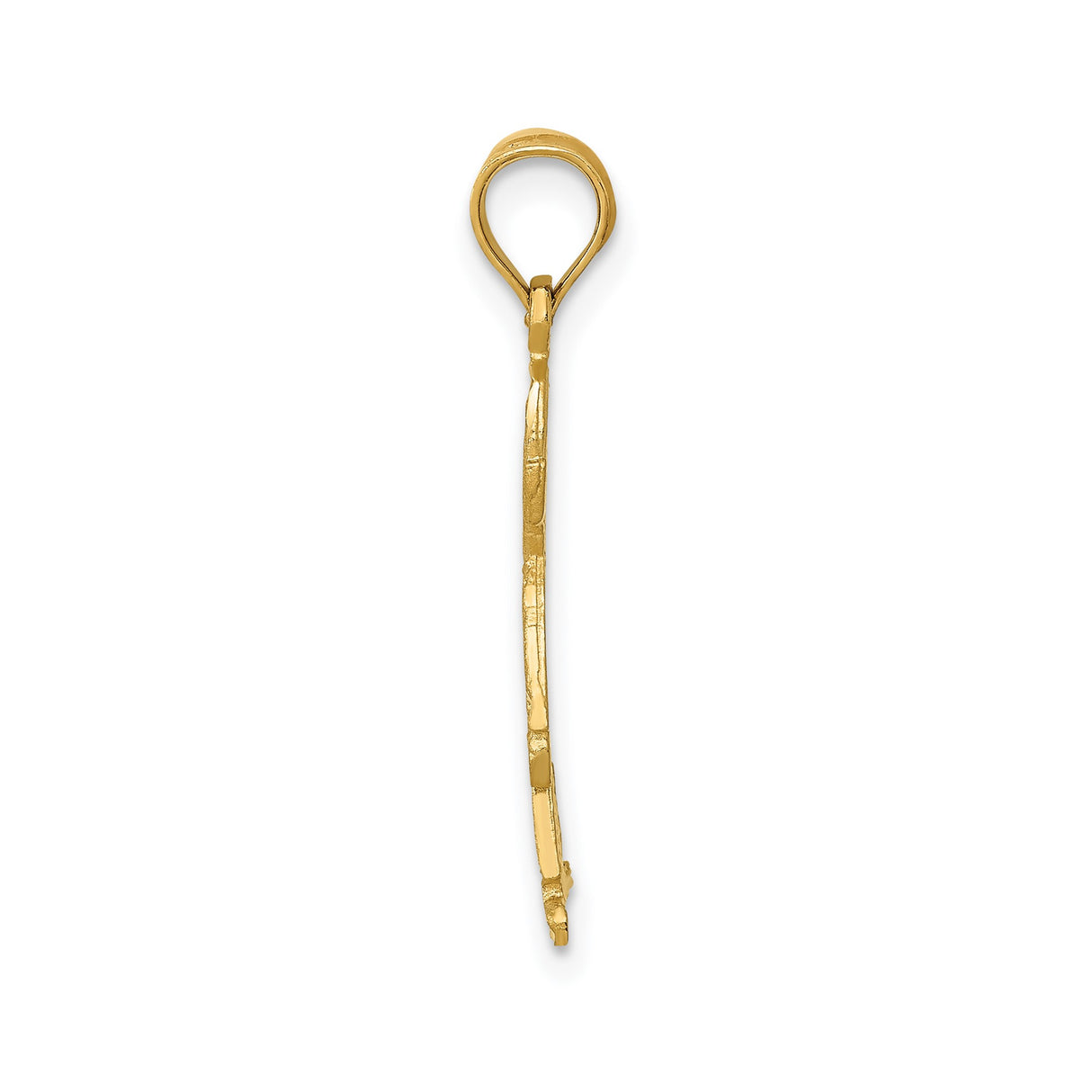 14k Yellow Gold Boy Pendant with Textured Finish and Polished Accents, Symbolic Family Charm