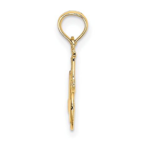 14k Yellow Gold Mama Pendant with Number One Design, Sentimental Charm for Women