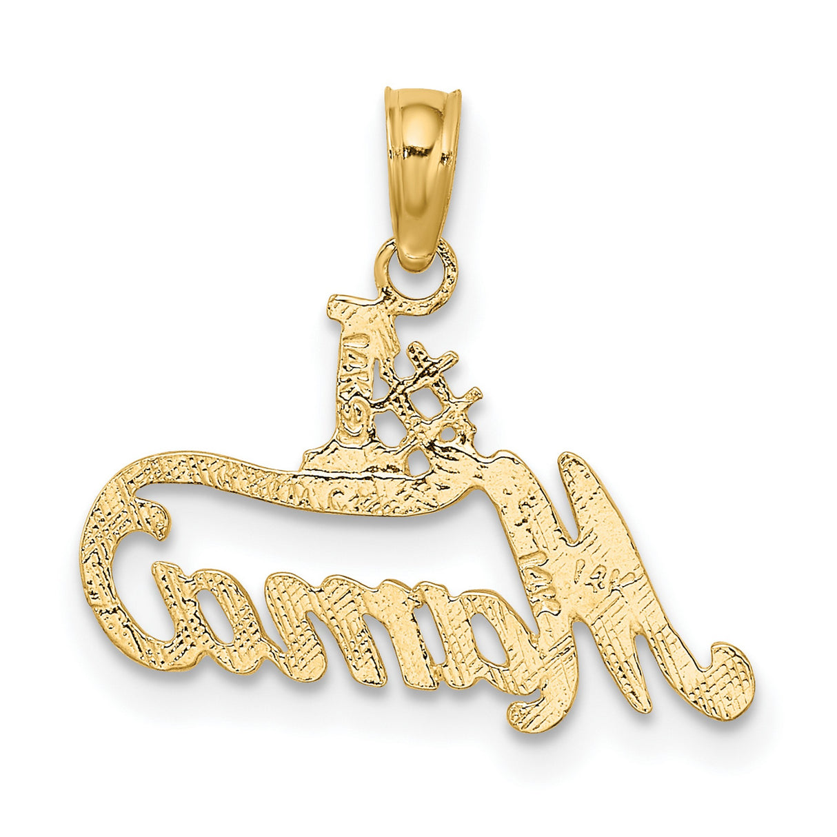 14k Yellow Gold Mama Pendant with Number One Design, Sentimental Charm for Women
