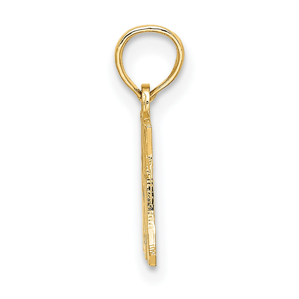 14k Yellow Gold Pendant, I Heart My Mom Message, Sentimental Family Charm for Women