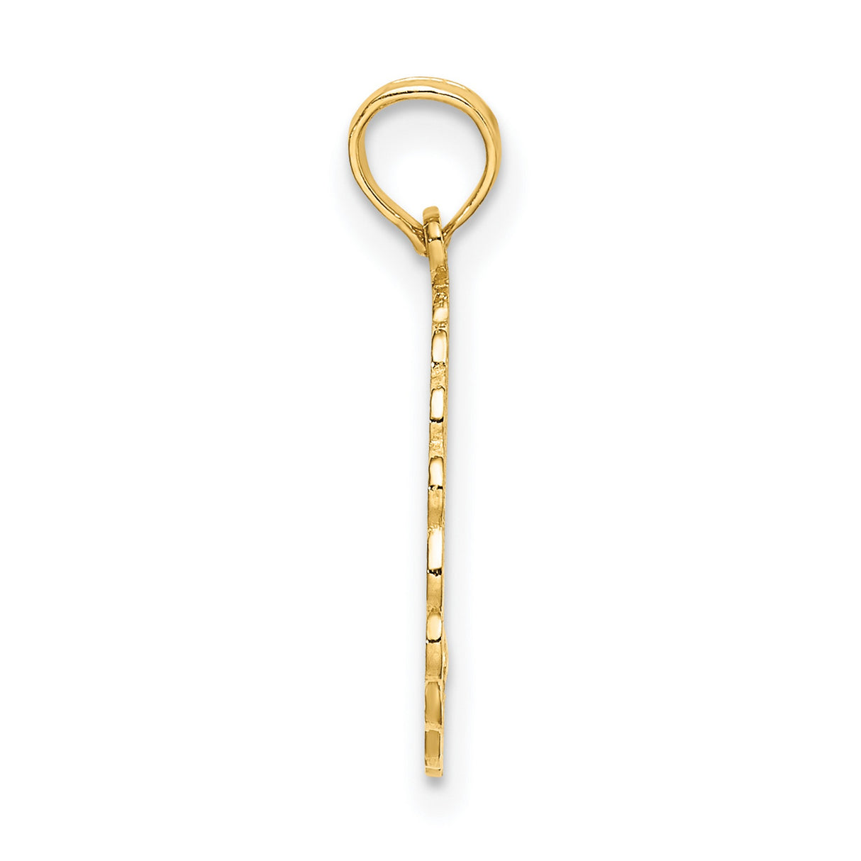 14k Yellow Gold Nana of the Year Pendant with Scalloped Edge and Openwork Lettering