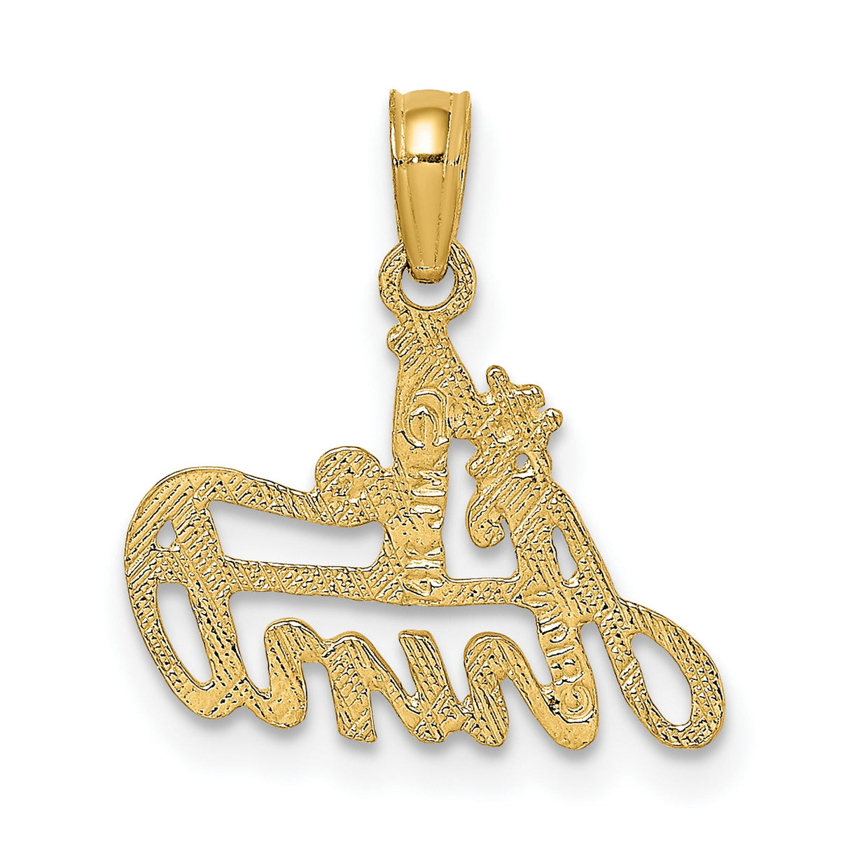 14k Yellow Gold Pendant, Script #1 Aunt Design, Meaningful Charm for Women