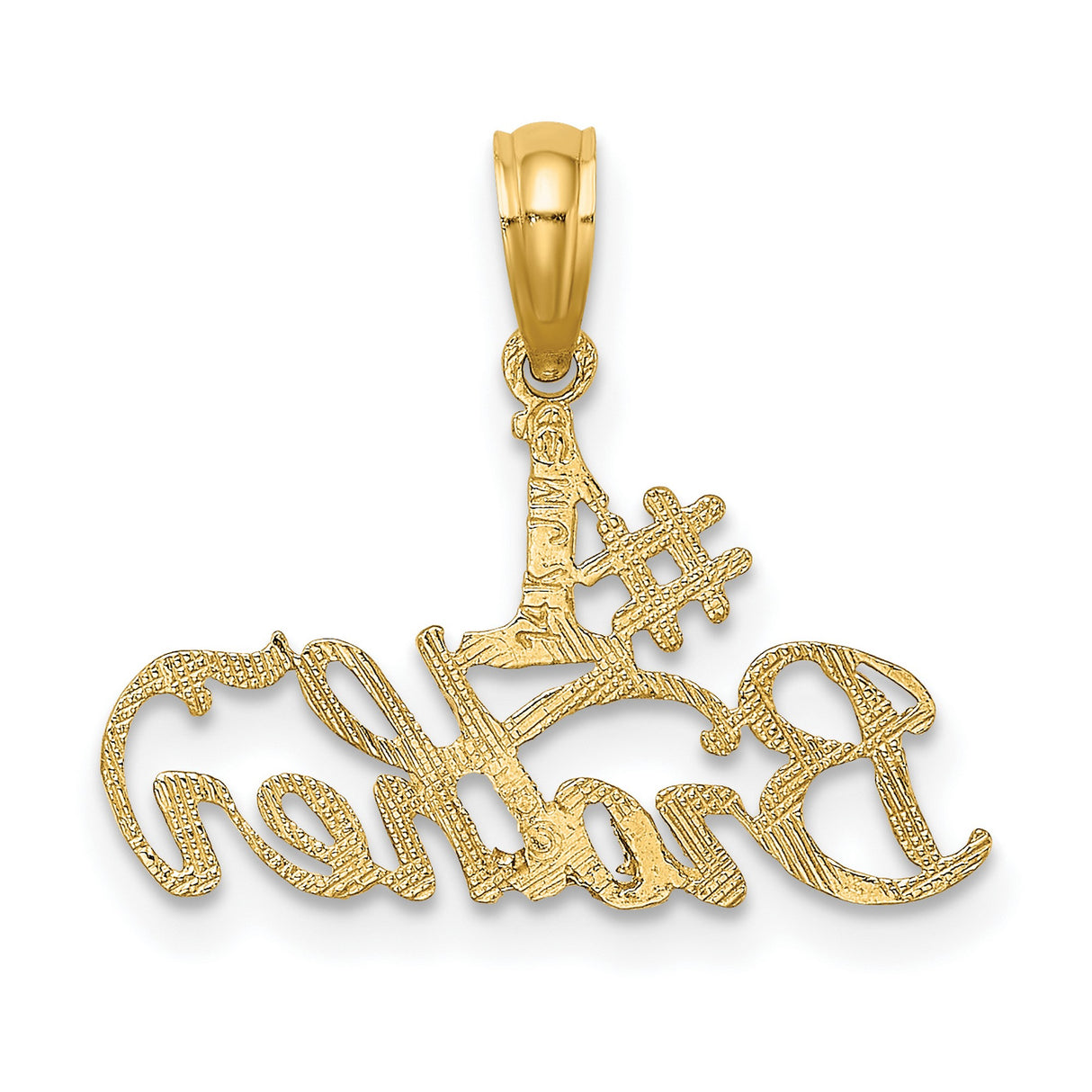 14k Yellow Gold Number One Brother Pendant with Bold Script Design for Men