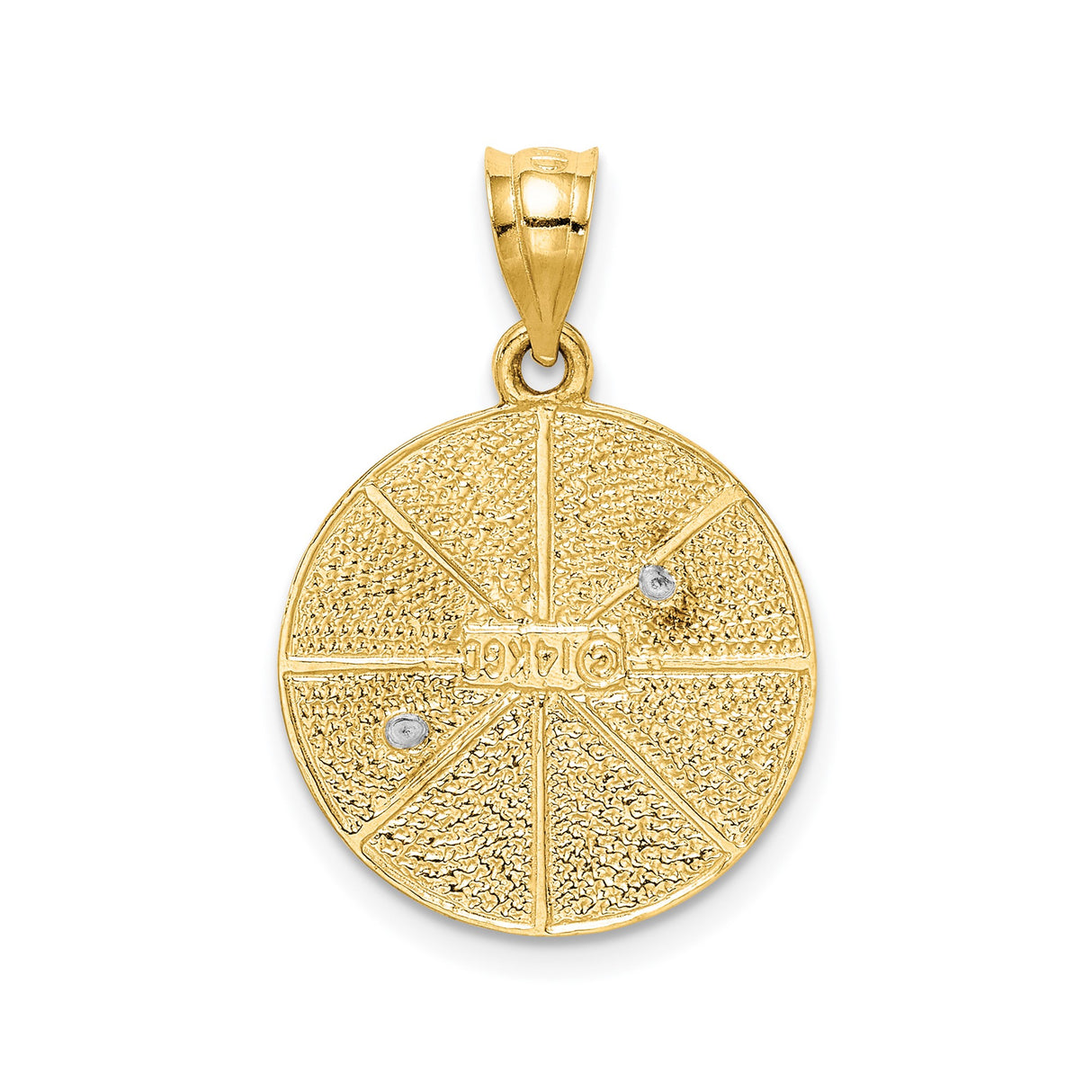 14k Two-Tone Gold Star of David Pendant with White Gold Magen David on Yellow Gold Disc