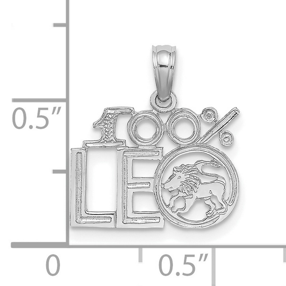 14k White Gold Leo Zodiac Pendant, Lion Astrology Charm, Celestial Medallion