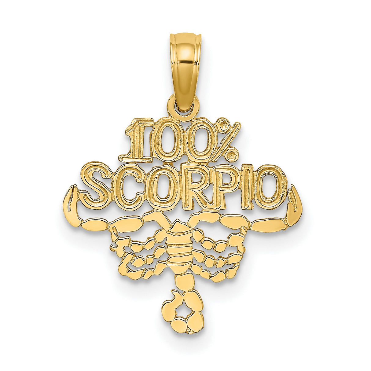14k Yellow Gold Scorpio Zodiac Pendant with Detailed Scorpion Design, Unisex Astrology Charm