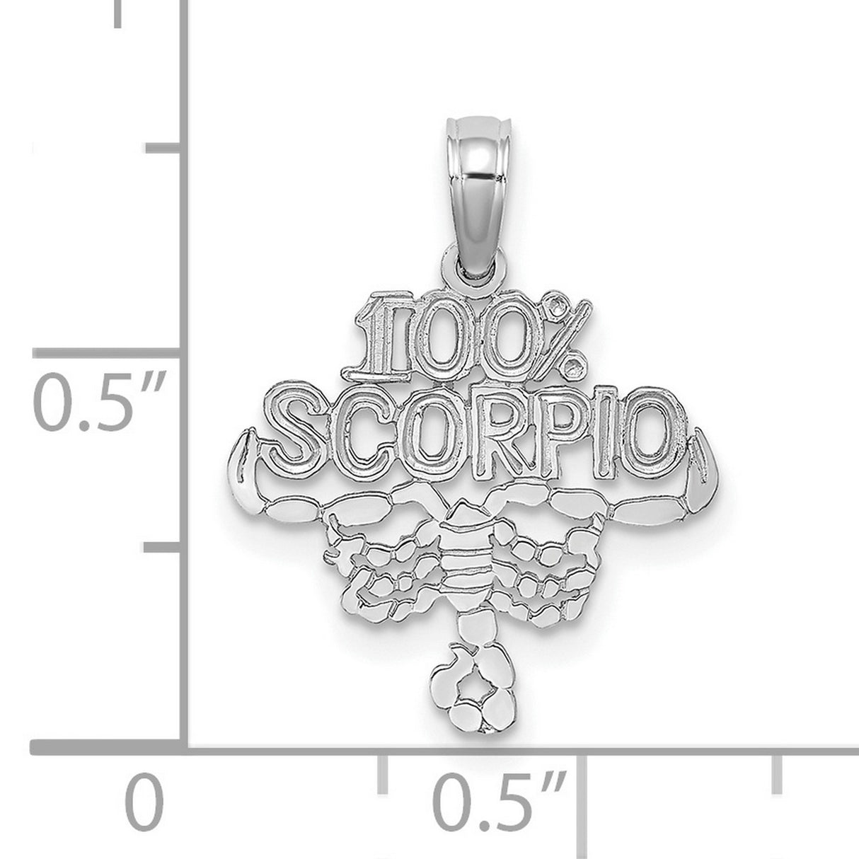 14k White Gold Scorpio Zodiac Pendant with Scorpion Design and Horoscope Symbol