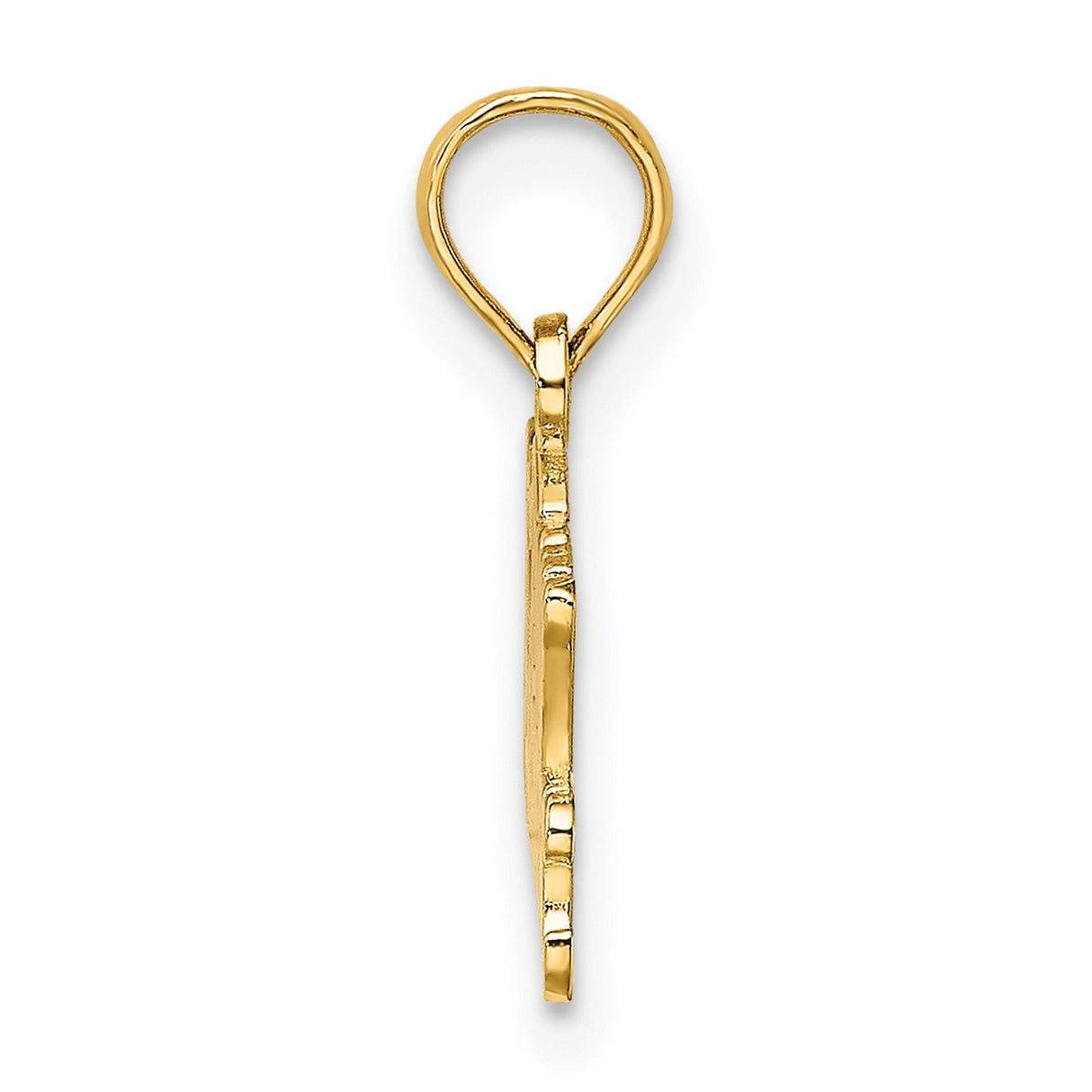 14k Yellow Gold Pendant with Caduceus Symbol and I Heart My Paramedic Design