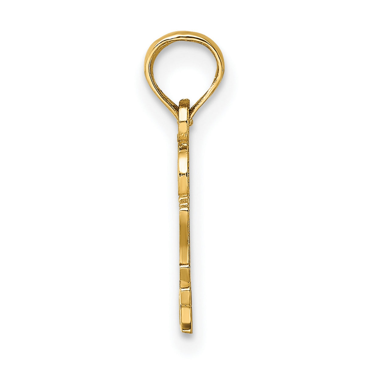 14k Yellow Gold Sheriff Badge Pendant with Heart, I Love My Deputy Design