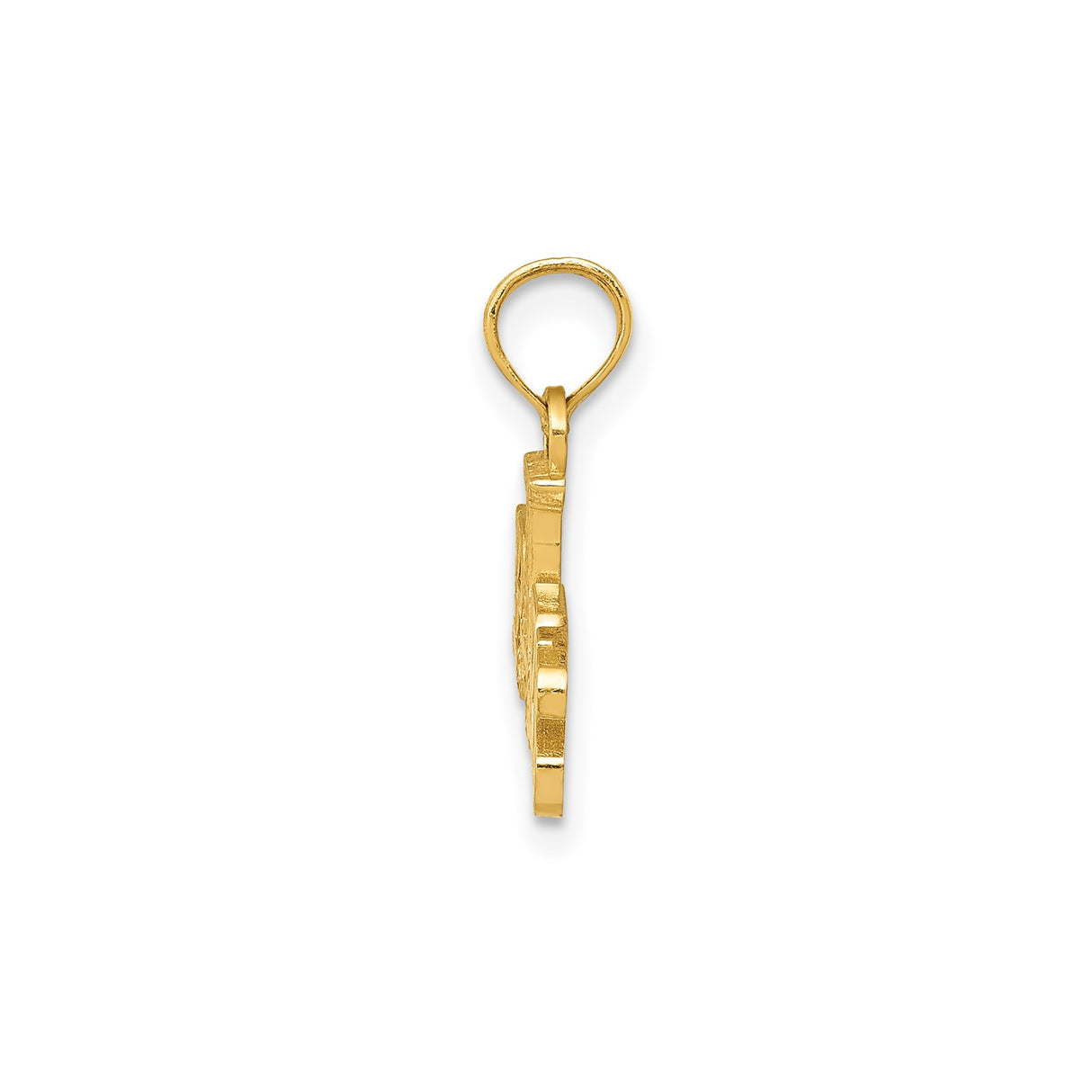 14k Yellow Gold Paris Pendant with Eiffel Tower Letter Design, Travel Charm