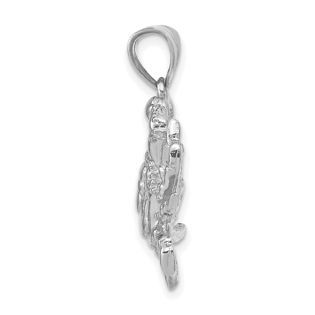 14k White Gold Crab Pendant, Cancer Zodiac Symbol, Nautical Marine Charm