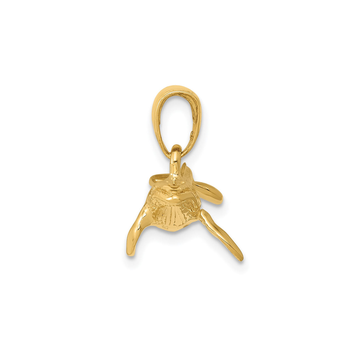14k Yellow Gold Whale Pendant with Humpback Whale Design, Ocean Animal Nautical Charm
