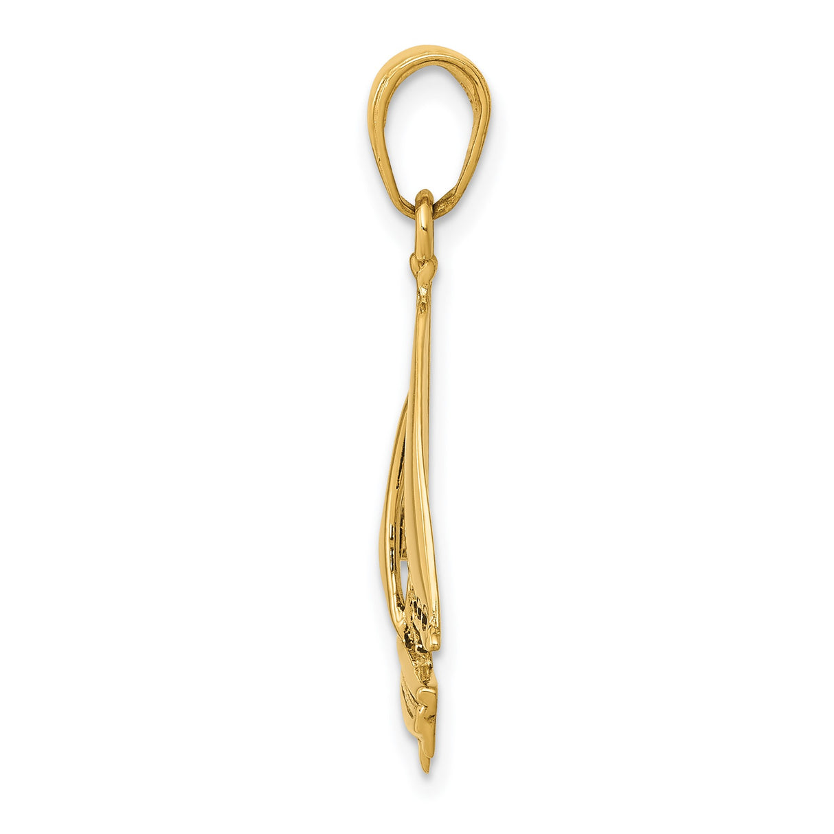 14k Yellow Gold Sailboat Pendant, Nautical Ocean Charm Symbolizing Exploration and Freedom