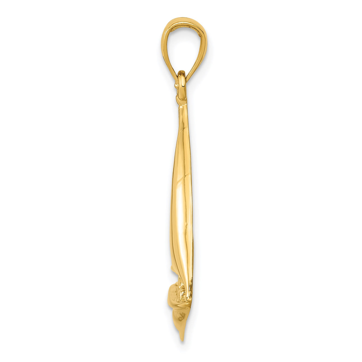 14k Yellow Gold Sailboat Pendant, Nautical Maritime Charm, Unisex Coastal Jewelry