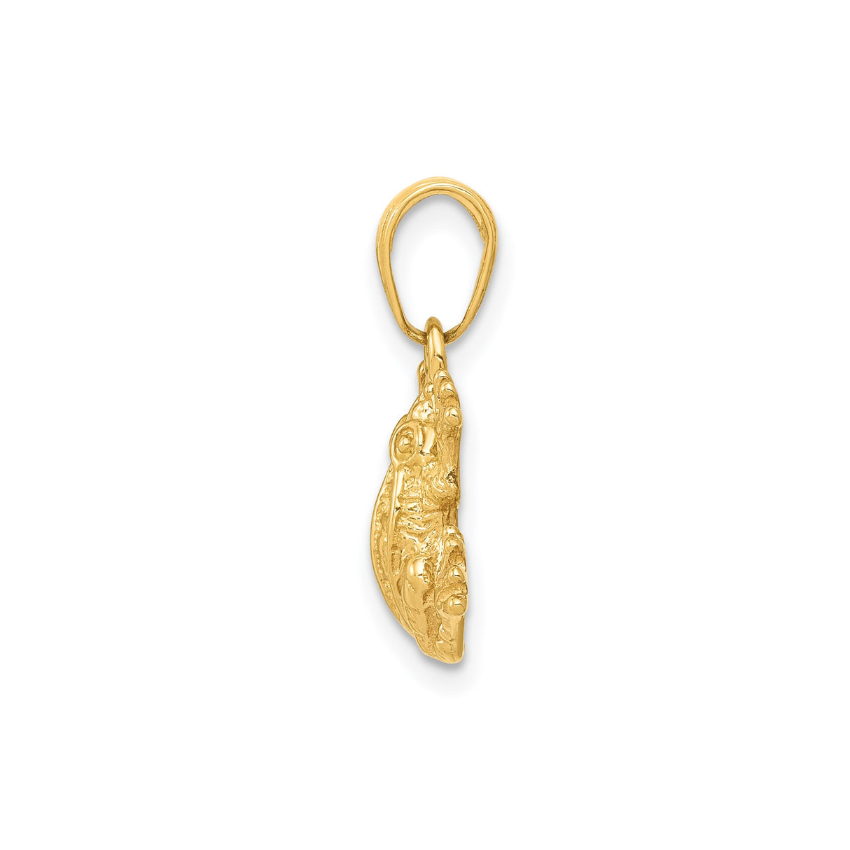 14k Yellow Gold Frog Pendant, Nature-Inspired Animal Charm Symbolizing Transformation and Renewal