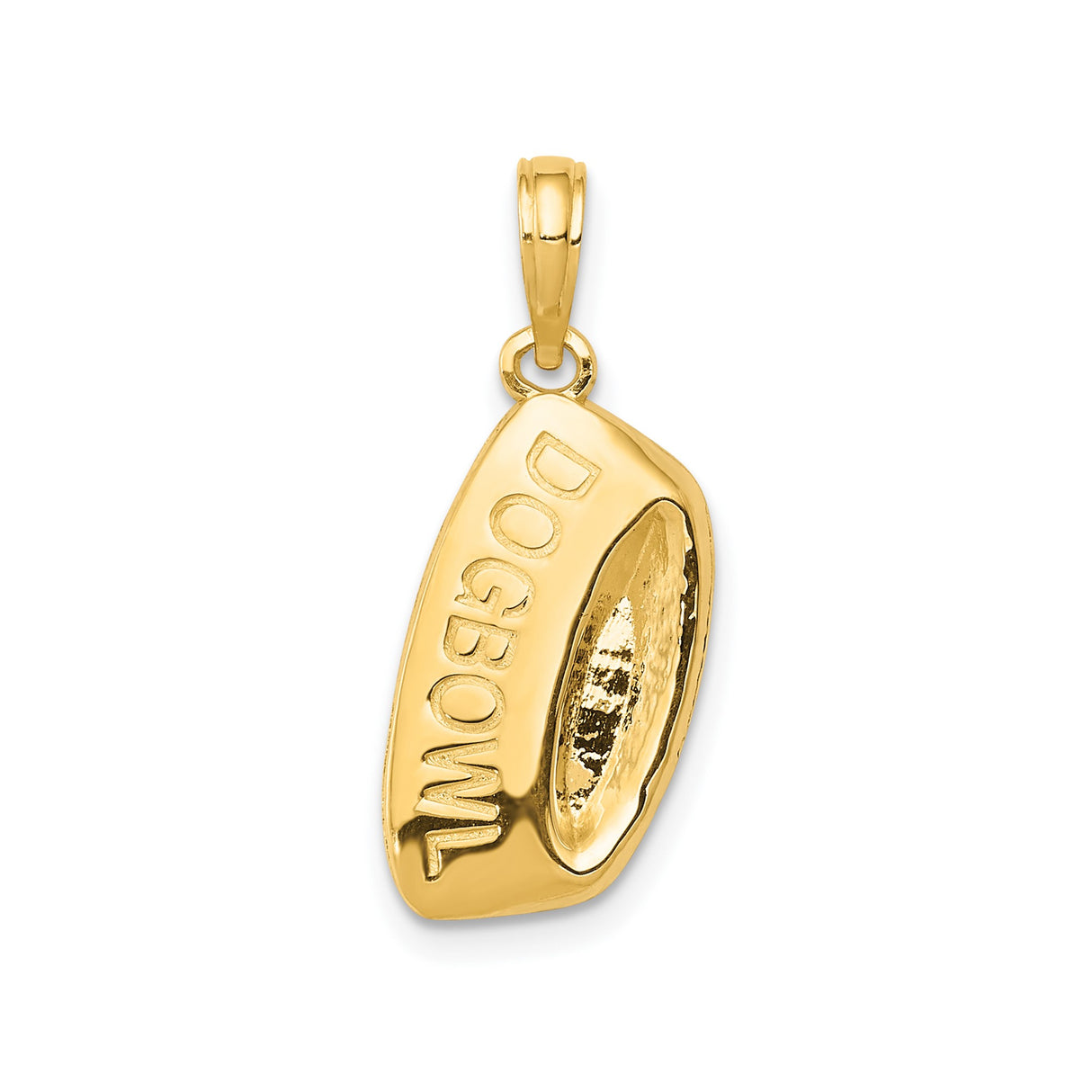 14k Yellow Gold Dog Bowl Pendant, Realistic Pet Charm with DOGBOWL, Animal Jewelry for Dog Lovers
