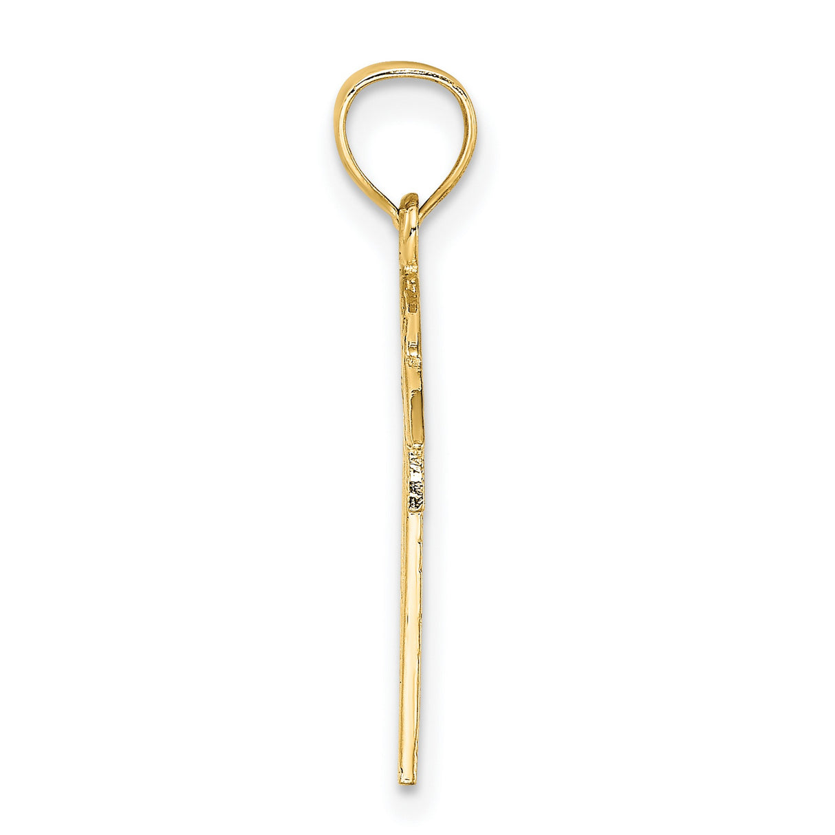 14k Yellow Gold Swimmer Pendant with Cut-Out Athlete and SWIMMER Banner