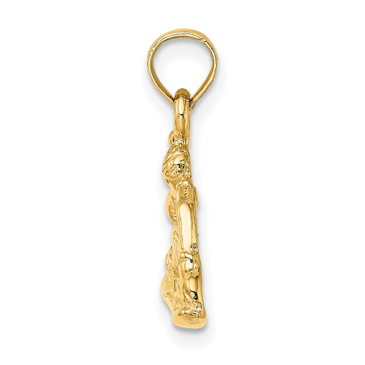 14k Yellow Gold Snowboarder Pendant, Solid Gold Action Sports Charm for Men and Women