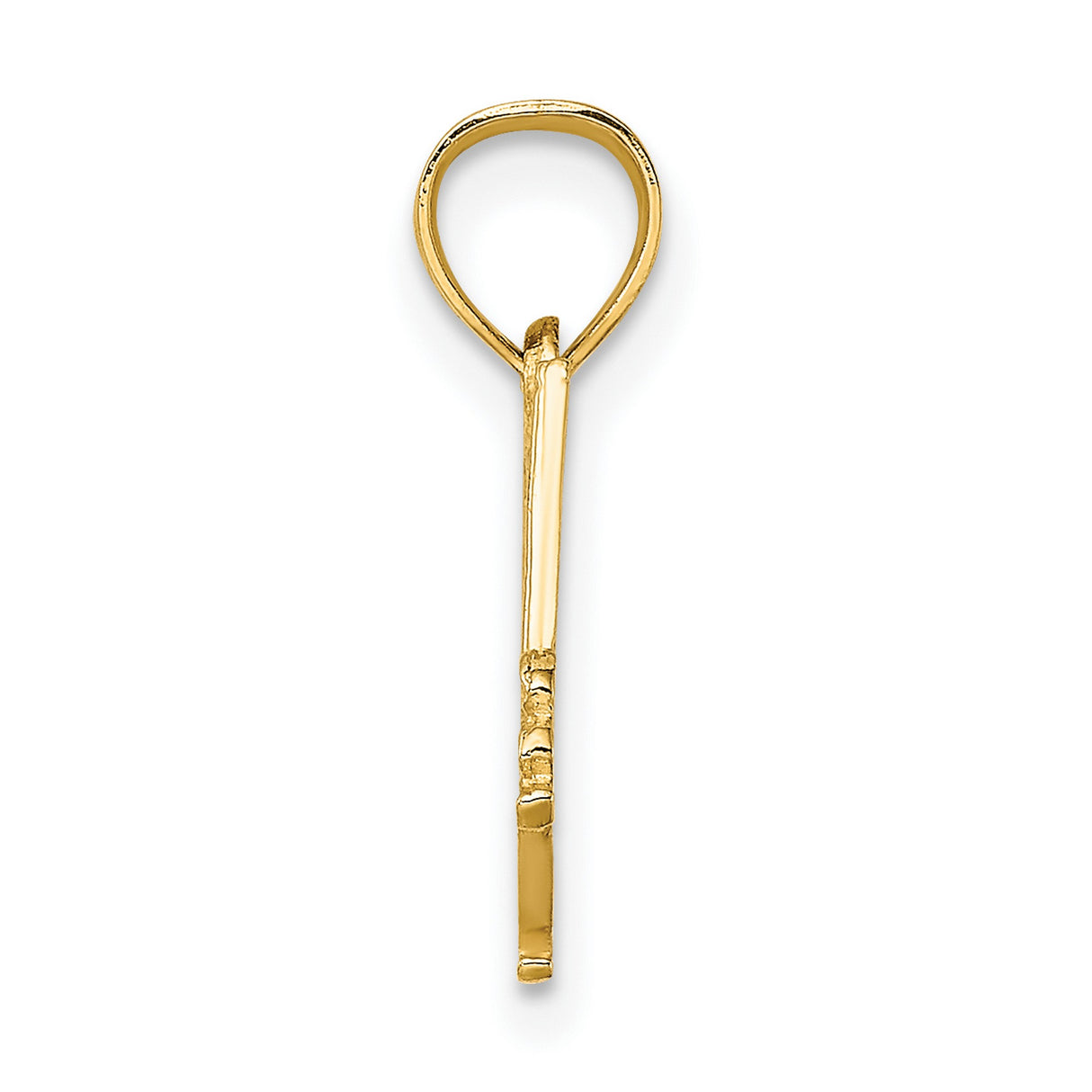 14k Yellow Gold Pendant, I Love Hockey Heart Stick and Puck Design, Unisex Sports Charm