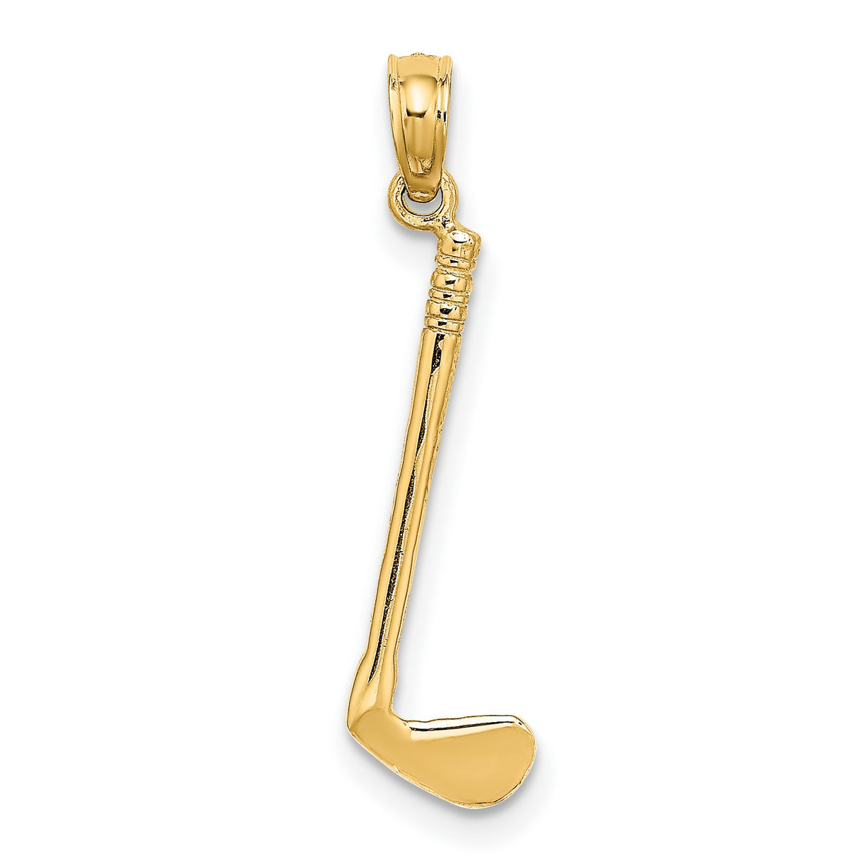 14k Yellow Gold Golf Club Pendant, Detailed 3D Sports Charm for Men or Unisex Wear