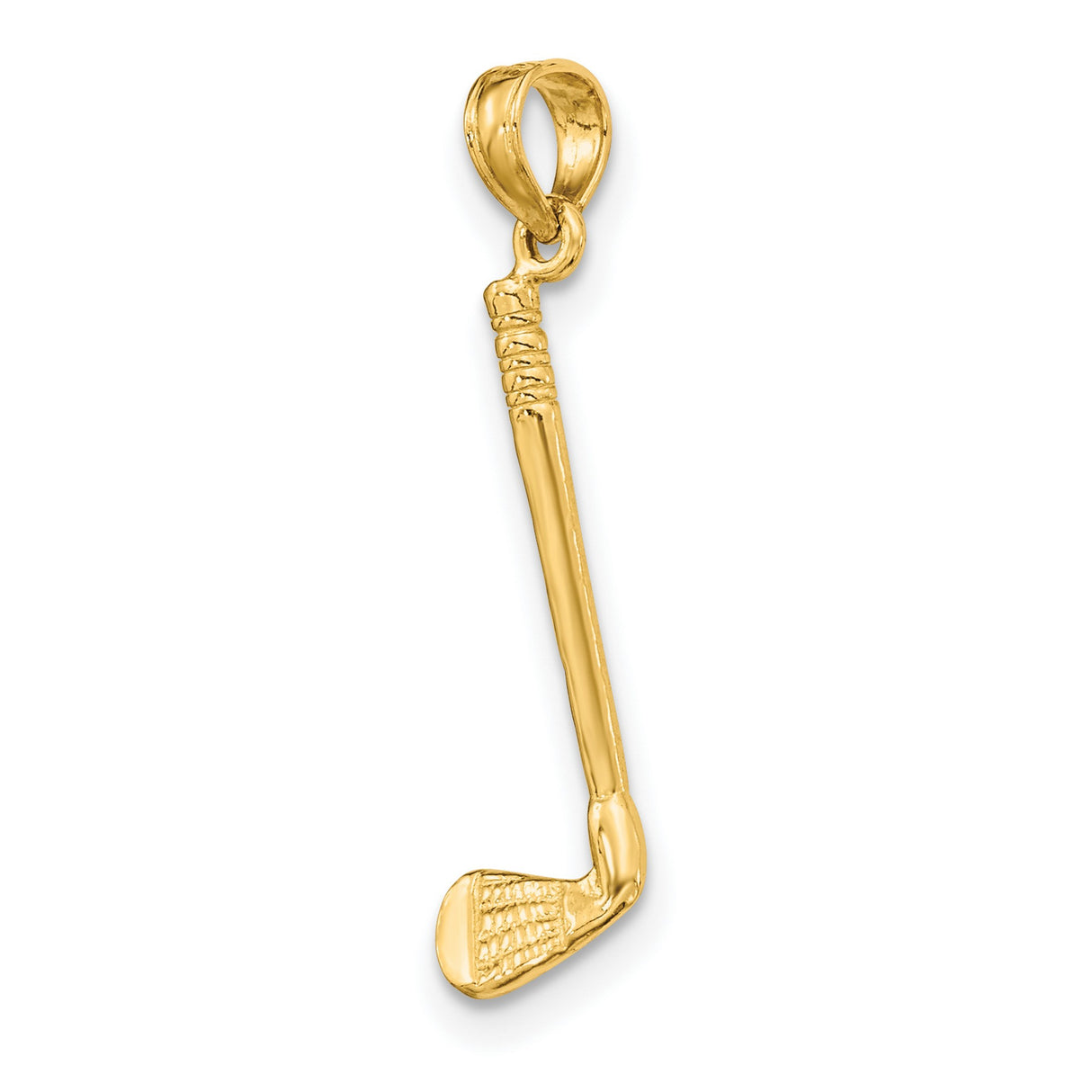 14k Yellow Gold Golf Club Pendant, Detailed 3D Sports Charm for Men or Unisex Wear