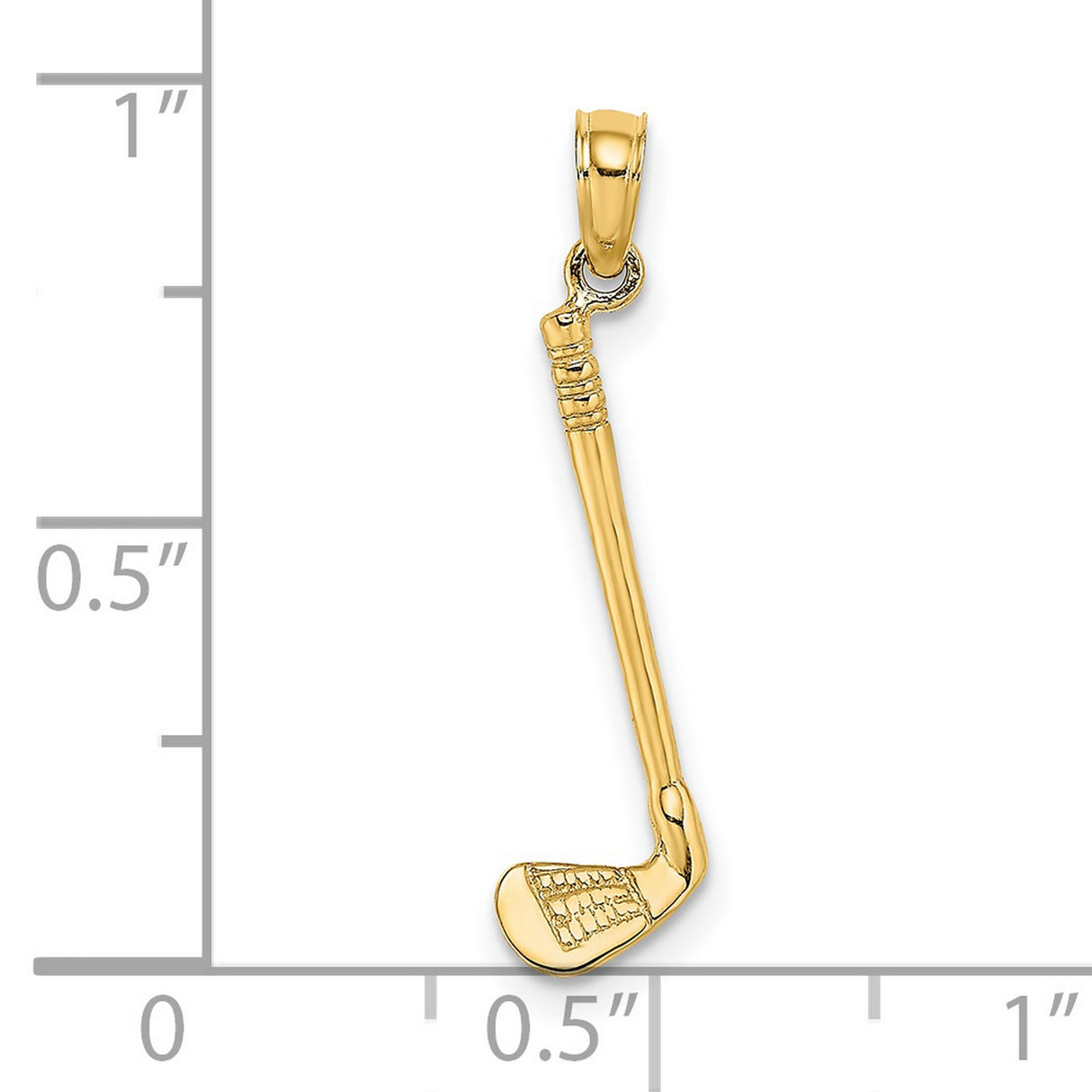 14k Yellow Gold Golf Club Pendant, Detailed 3D Sports Charm for Men or Unisex Wear