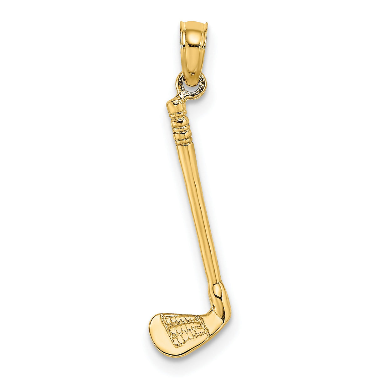 14k Yellow Gold Golf Club Pendant, Detailed 3D Sports Charm for Men or Unisex Wear