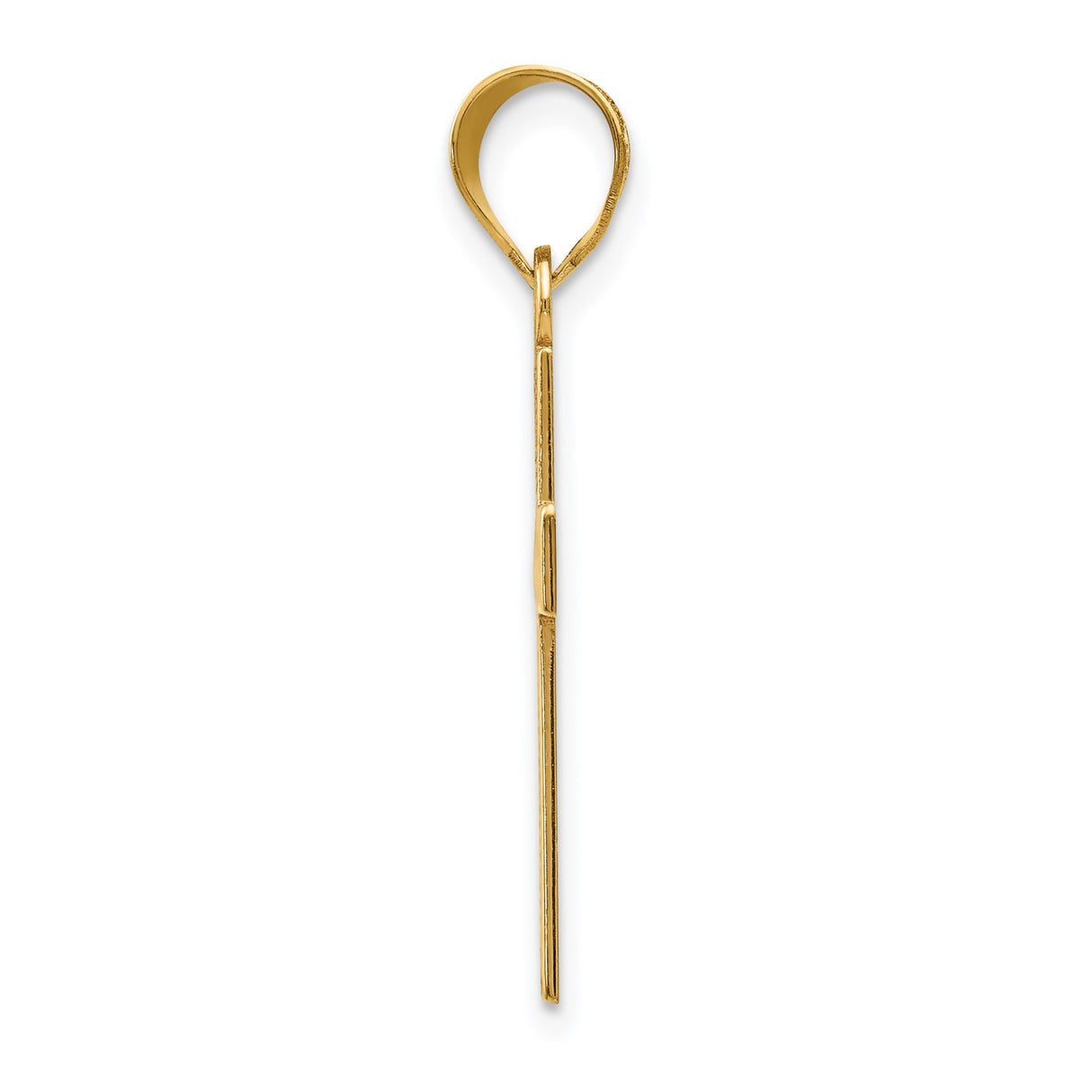 14k Yellow Gold Cross Pendant with Sleek Rectangle Design and Matte Finish for Men and Women