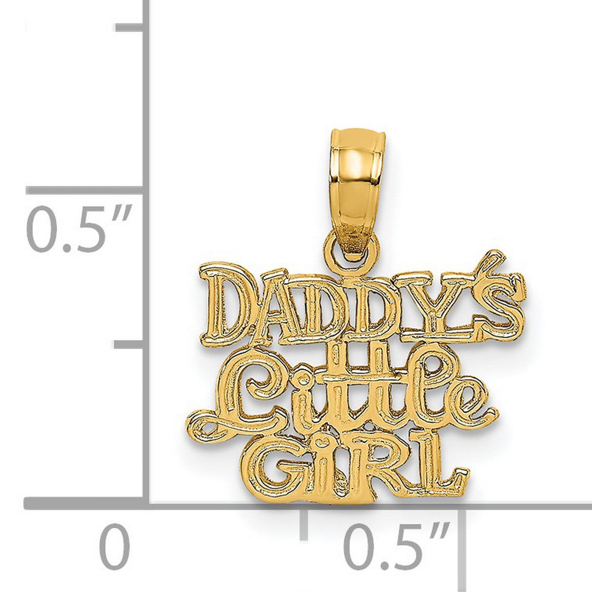 14k Yellow Gold Pendant, Daddys Little Girl Sentimental Charm, Father Daughter Keepsake Jewelry