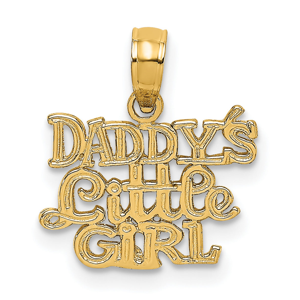 14k Yellow Gold Pendant, Daddys Little Girl Sentimental Charm, Father Daughter Keepsake Jewelry
