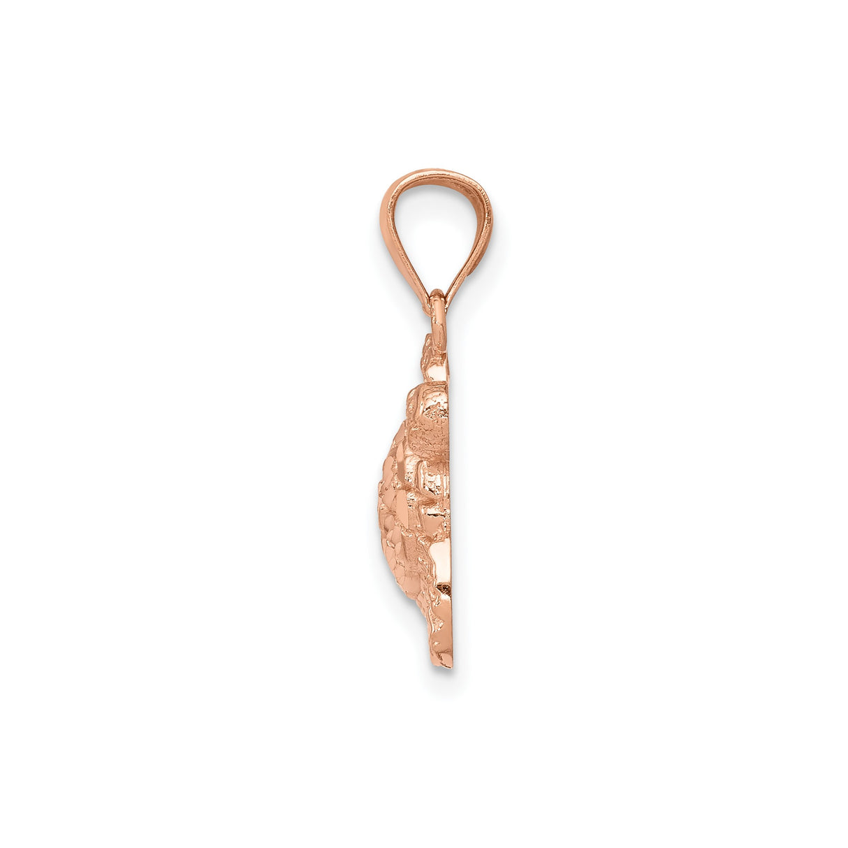 14k Rose Gold Sea Turtle Pendant, Ocean-Inspired Marine Animal Charm