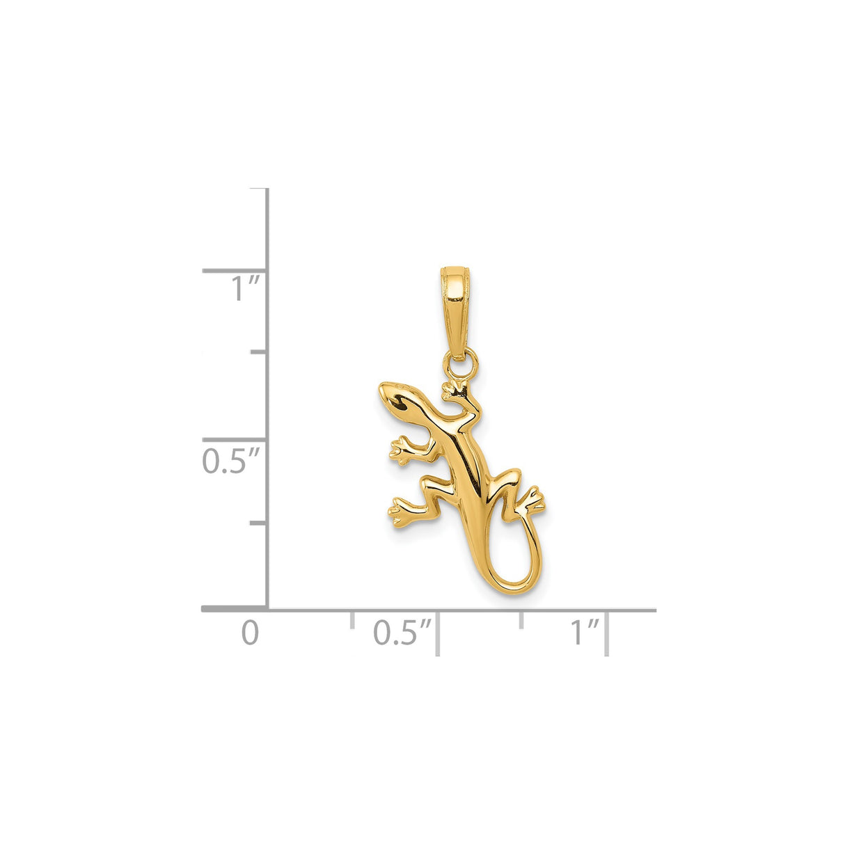 14k Yellow Gold Lizard Pendant, Sleek Gecko Animal Charm, Nature-Inspired Jewelry for Women or Unisex