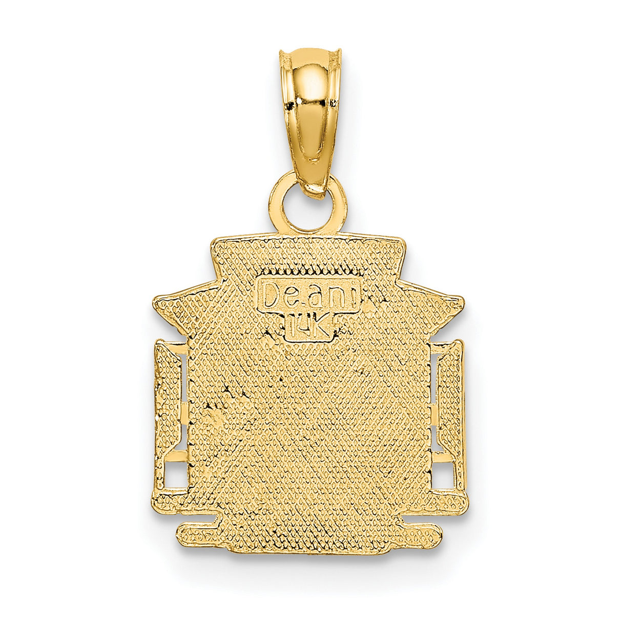 14k Yellow Gold San Francisco Cable Car Pendant with SF Engraving, Unisex City Travel Charm