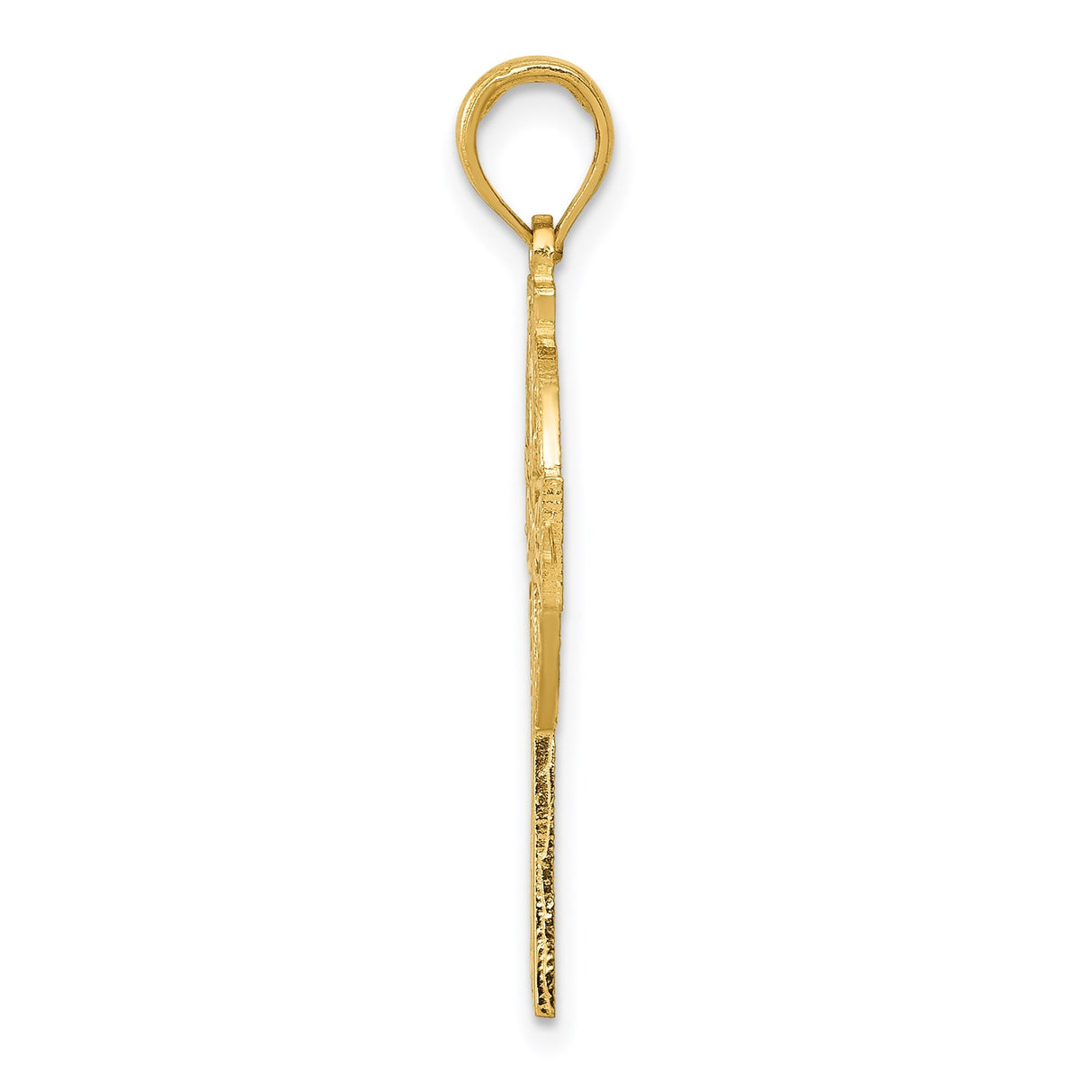 14k Yellow Gold Celtic Cross Pendant with Triquetra Symbol and Woven Knot Design