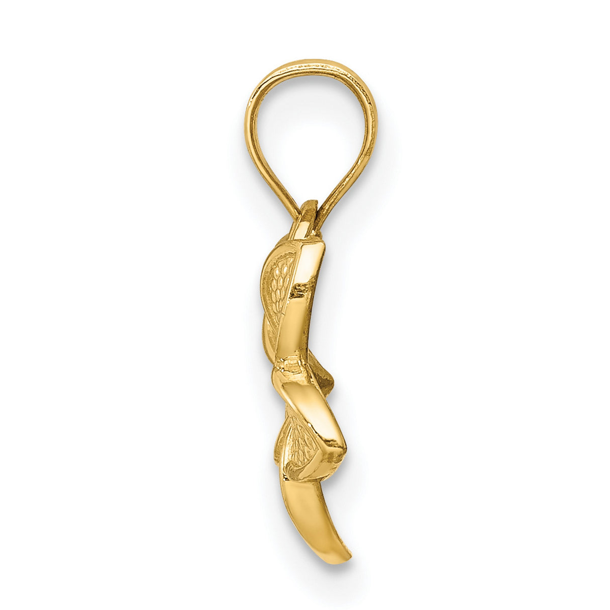 14k Yellow Gold Flower Pendant with Five Petal Floral Design and Textured Detailing