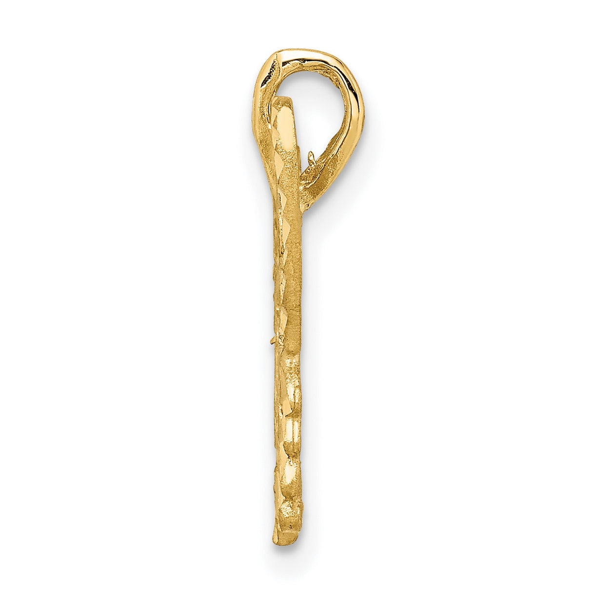 14k Yellow Gold Butterfly Pendant with Textured Cutout Design and Brushed Edges