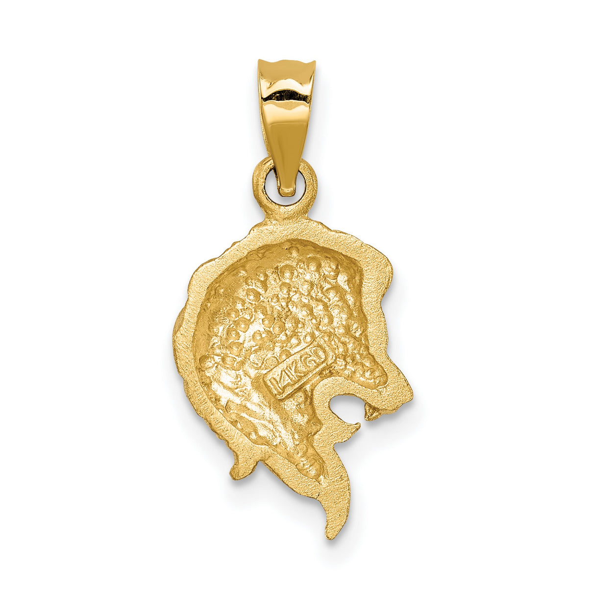14k Yellow Gold Lion Head Pendant, Bold Zodiac Symbol with Detailed Mane Design for Men