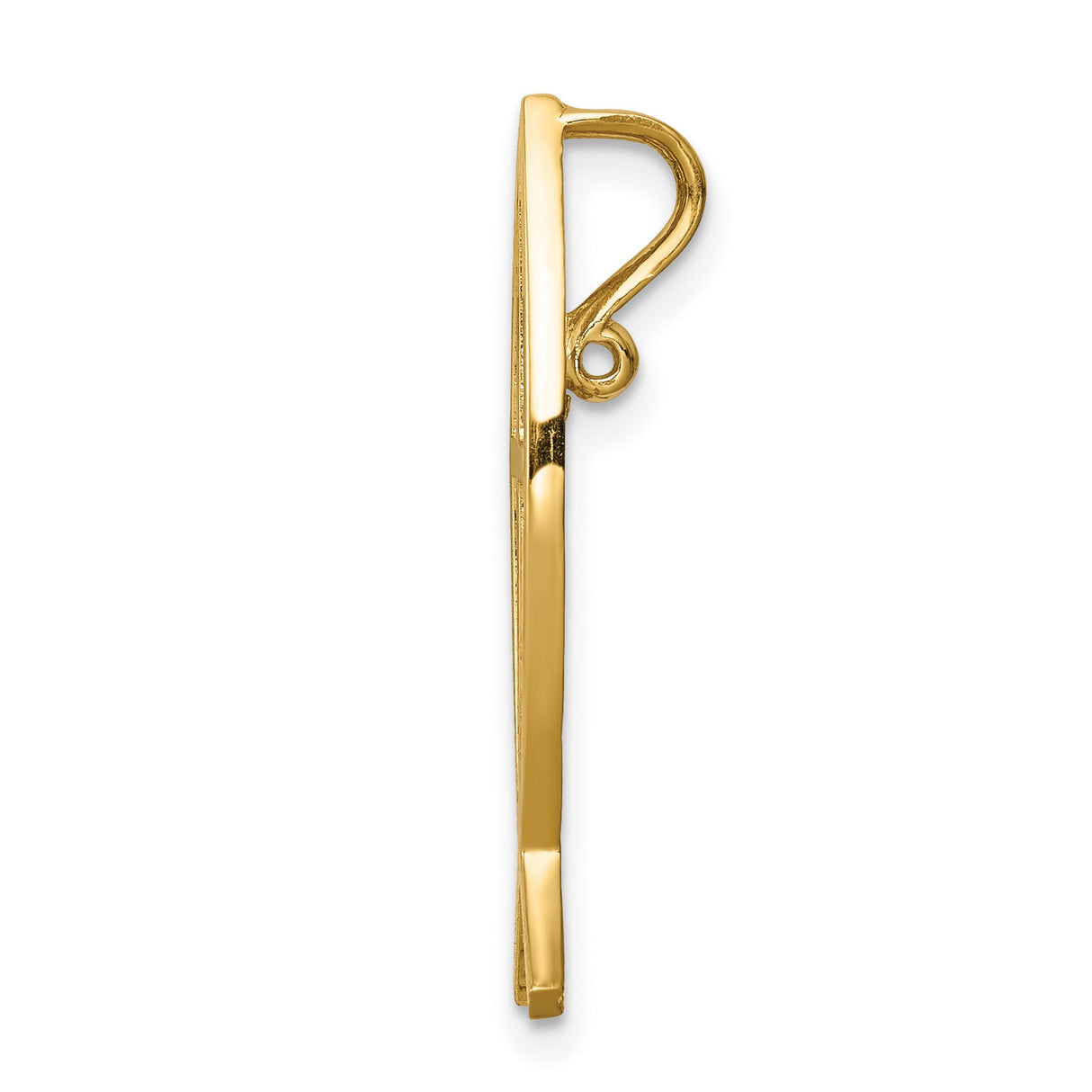 14k Yellow Gold Cross Pendant with Ichthus Fish Symbol, Minimalist Christian Design