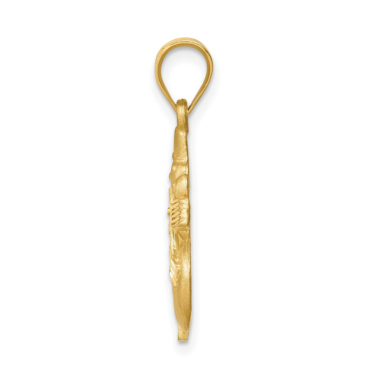 14k Yellow Gold Snowman Pendant with Hat, Scarf, and Textured Design