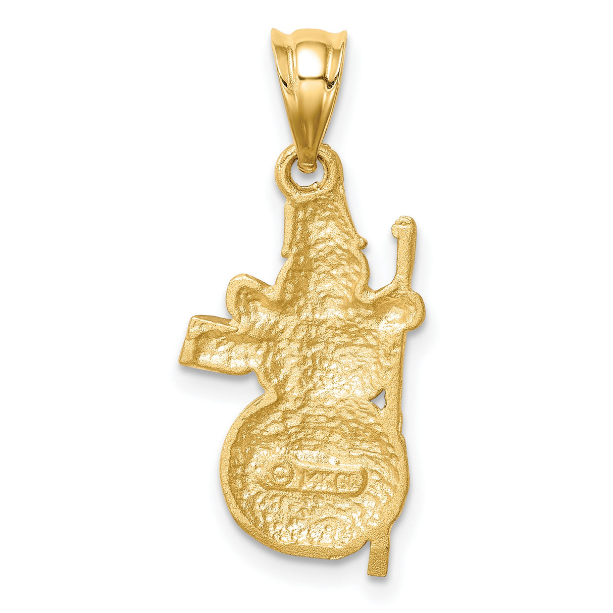 14k Yellow Gold Snowman Pendant with Hat, Scarf, and Textured Design