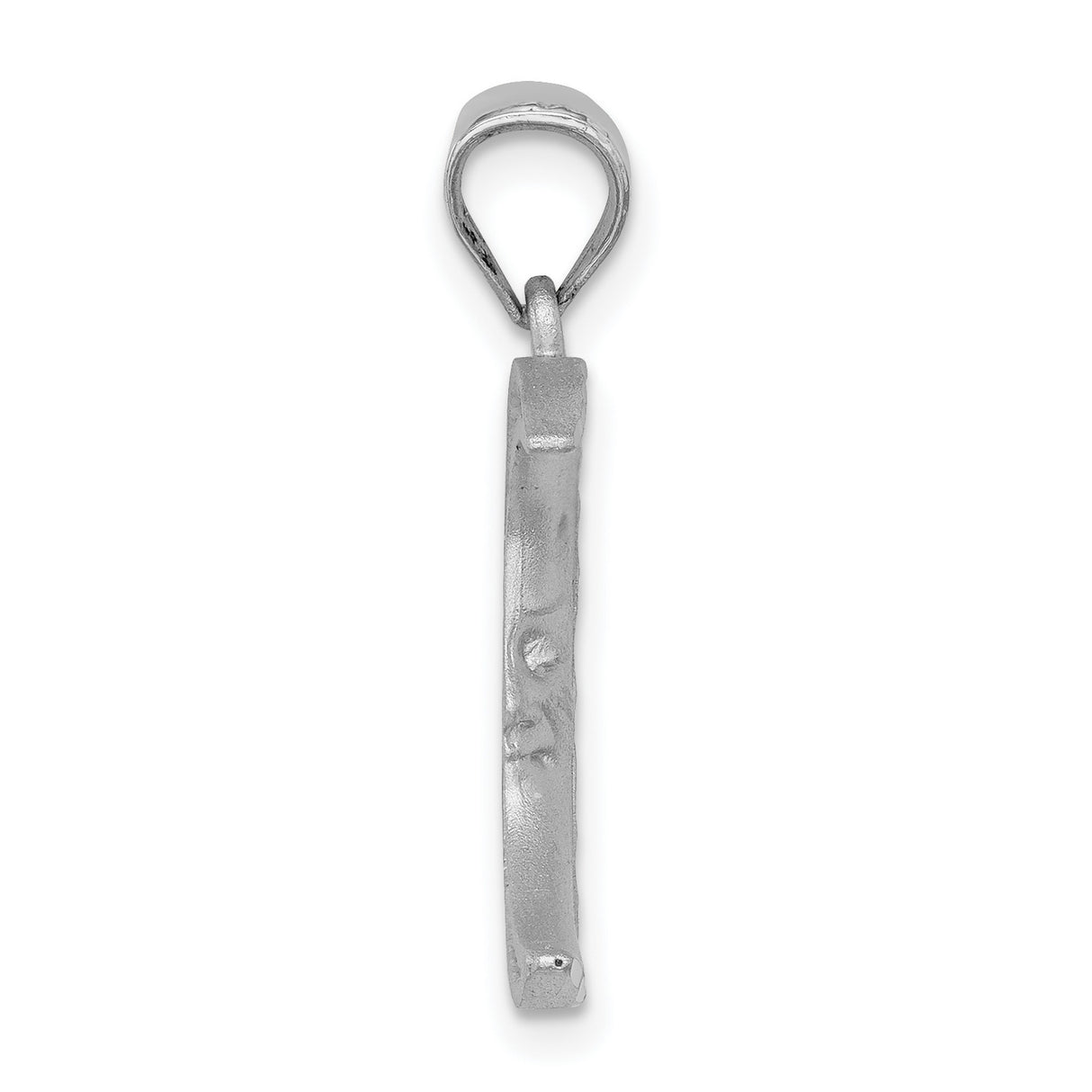 14k White Gold Crescent Moon Pendant with Serene Face, Celestial Lunar Design